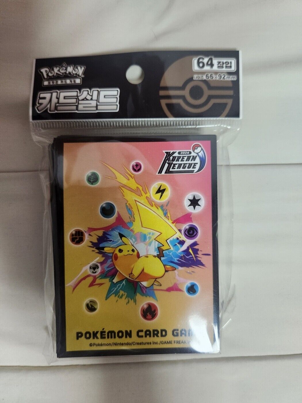 Pikachu Pokemon Card sleeve card protector 2024 Korean League Exclusive 64ea