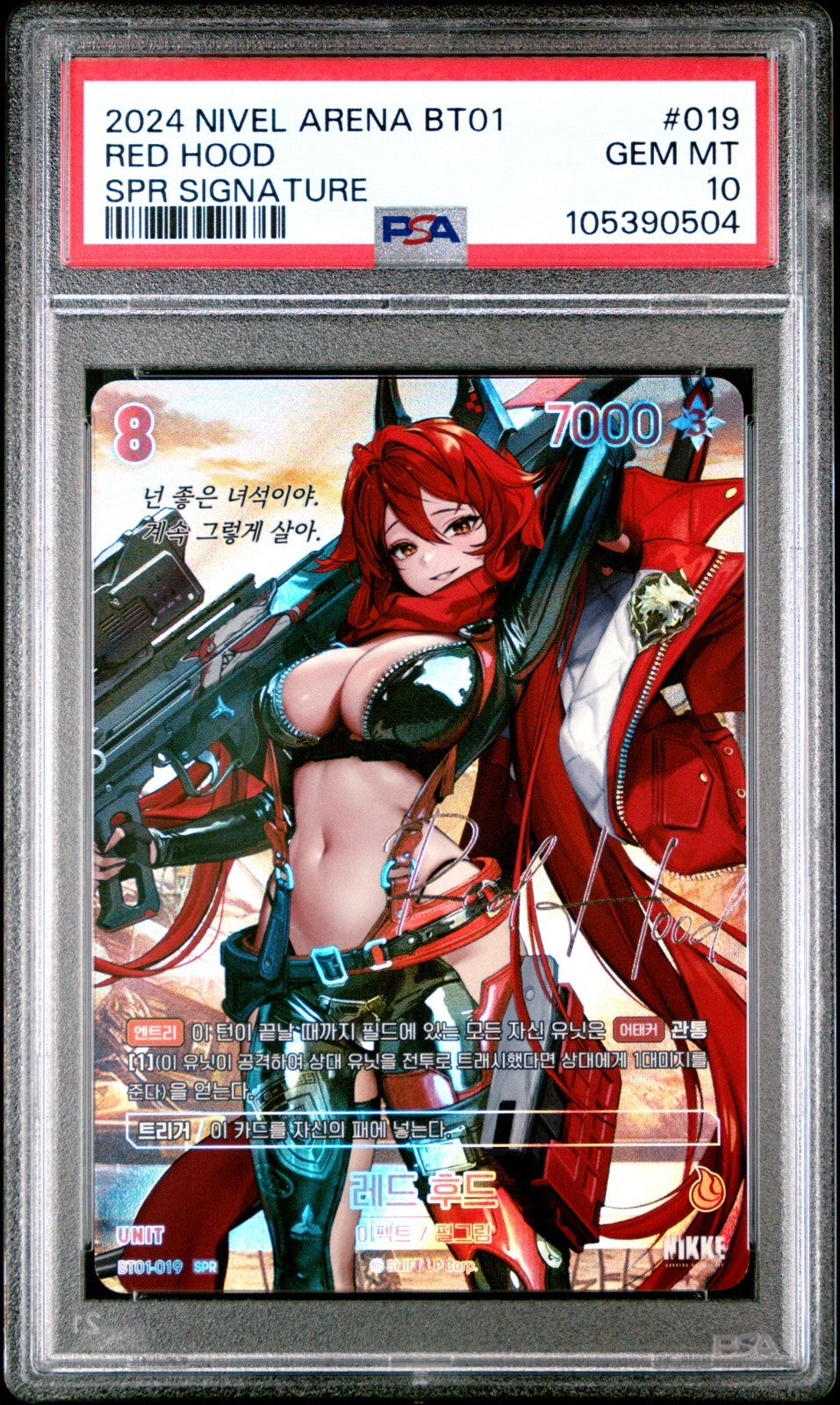 PSA 10 Red Hood BT01-019 SPR Signature card NIKKE ENCOUNTER 2024