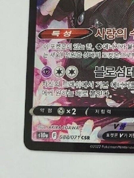 Enamorus V 088/071 CSR Dark Phantasma S10a Secret Rare Korean Pokemon Card NM