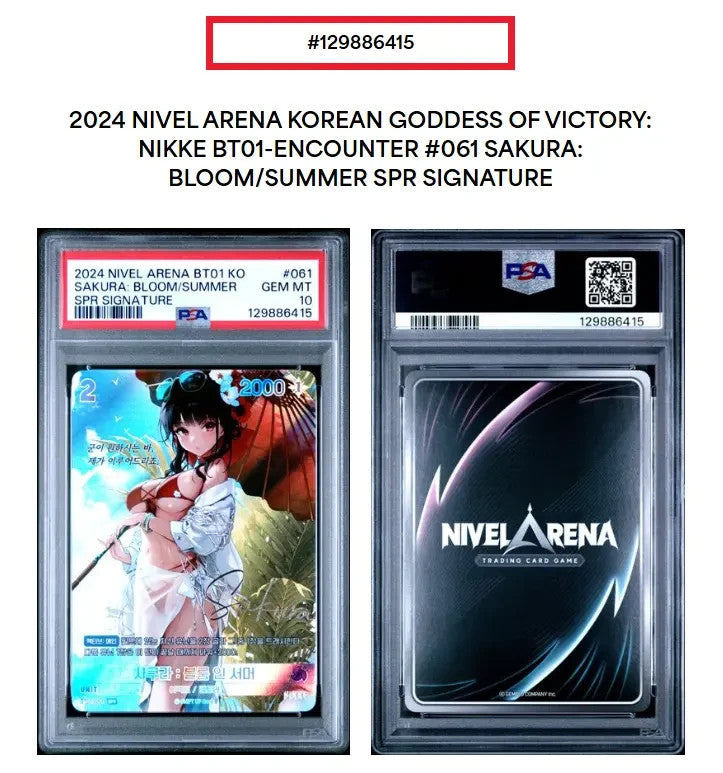 PSA 10 Sakura Bloom in Summer SPR BT01-061 Signature Nikke Encounter Korean