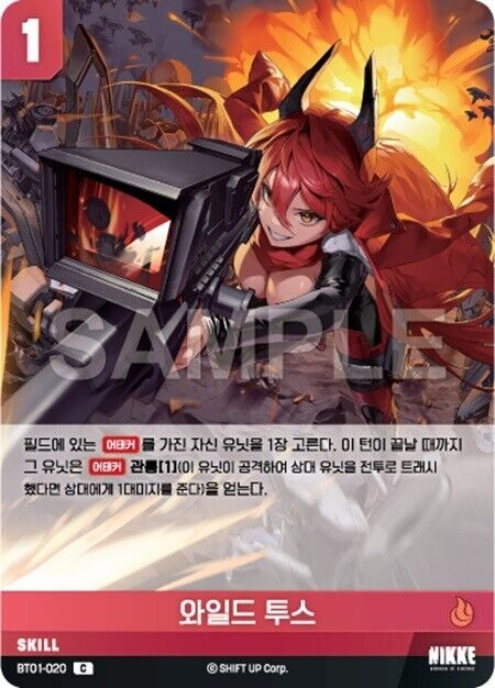Wild Tooth C Nikke Redhood Card BT01-020Nivel Area Nikke Korean