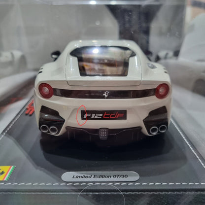 BBR  1:18 Ferrari F12 Tdf Avus White/Gold Wheel Full Opening Limited 30 Pcs