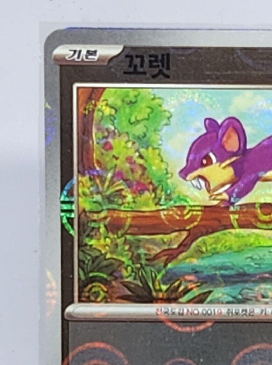 Rattata 019/165 Pokeball Reverse Holo Korean Pokemon card 151