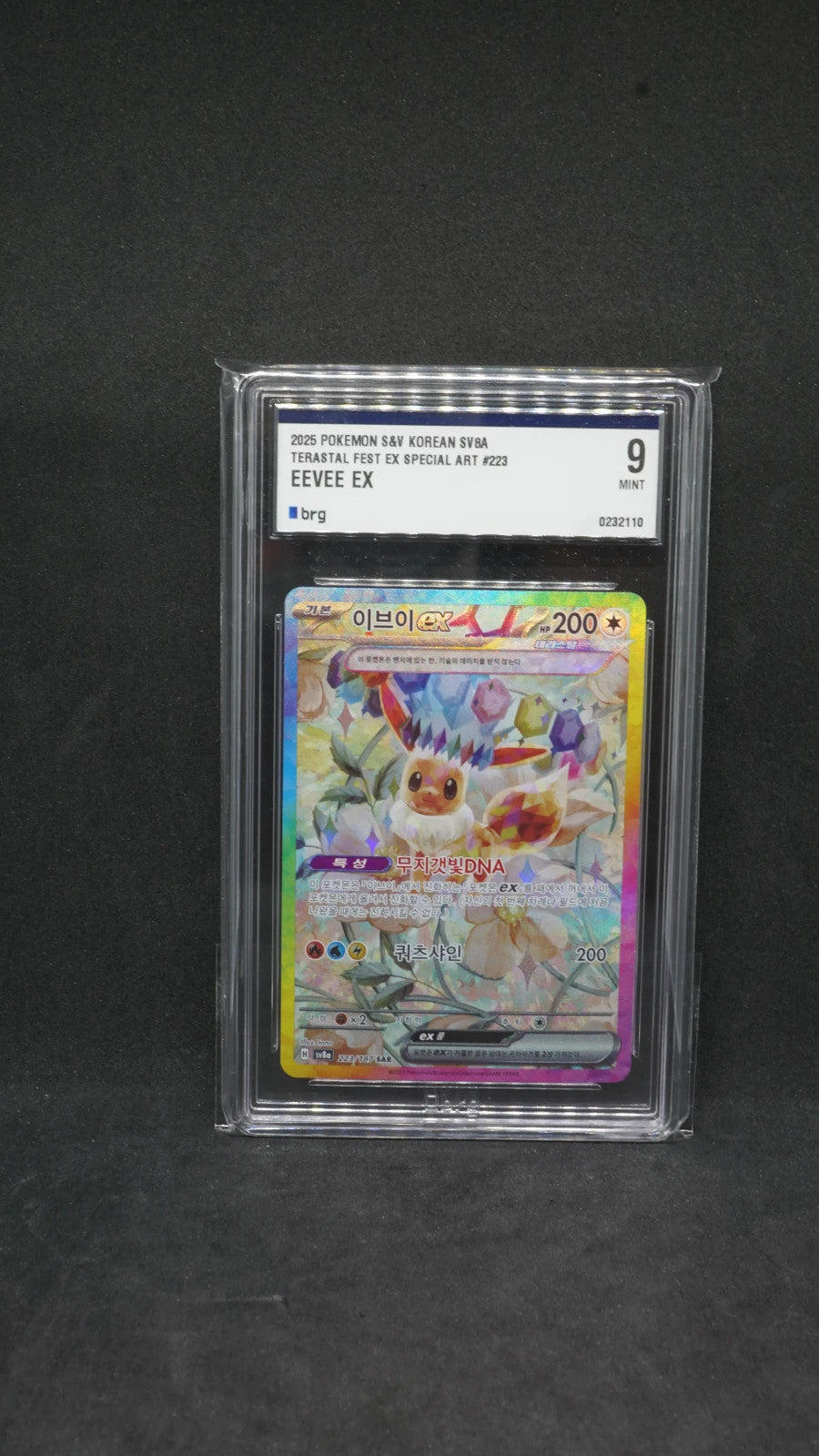 2025 Pokemon Korean Eevee ex Terastal Fest EX SAR 223/187 Flower Eevee Mint 9