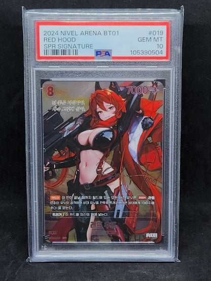 PSA 10 Red Hood BT01-019 SPR Signature card NIKKE ENCOUNTER 2024